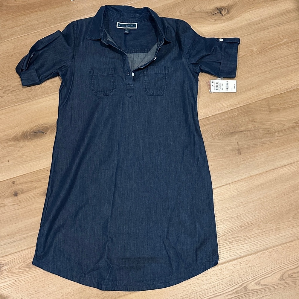 Karen Scott Dark Blue Casual Button shirt dress